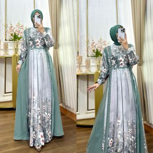 gamis branded motif terbaru simple elegant kekinian manik swarovsky  Lionel Richie edisi Sabrina dress