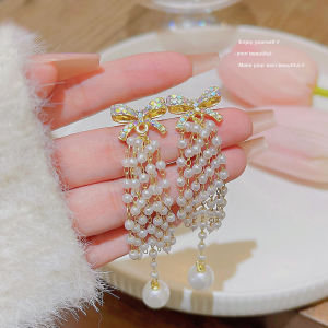 ต่างหูรูปผีเสื้อชุบทอง 925 เครื่องประดับแฟชั่นระดับไฮเอนด์ เครื่องประดับหูแบบใหม่ หรูหรา ตกแต่งด้วยมุก ต่างหูแบบห้อย