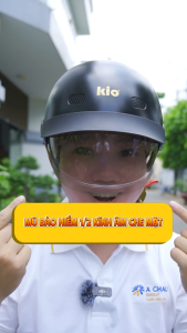 Mũ Bảo Hiểm Nửa Đầu Kio SafeStyle Metro KN10K Kính Âm Phủ Nano Chống Tia UV Lưỡi Trai Thông Gió