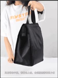 Black Thermal Lunch Bag Portable Picnic Drink Fruit Food Fresh Organizer Carry Bag For Lunch Box