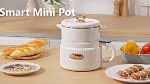 MEEVIDA 600W/1.6L Electric Rice Cooker Ceramic Inner liner Coating Non Stick Pot Scheduled Timing Intelligent Mini Rice Cooker