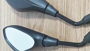 M10 Clockwise Motorcycle Rearview Mirror ABS Black Universal Side Mirror Wide Field of View High-Definition Lens