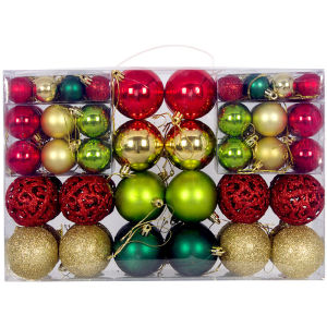 New Product Christmas Ball Color Set 100pcs Boxed Christmas Decoration Hanging Ball Christmas Tree Pendant Set