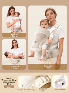 Ergonomic Waist Seat Baby Carrier 2-in-1 Breathable Lightweight