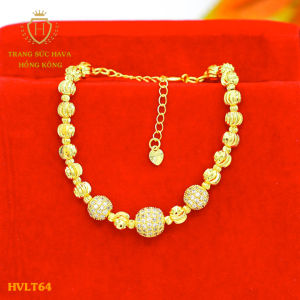 Lắc Tay Bi Nữ Đính Đá Vòng Tay Titan Xi Mạ Vàng 18k 24k Cao Cấp - Trang Sức Hava Hong Kong