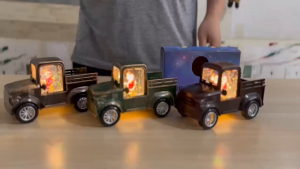 Christmas Decoration Santa Claus Car Truck Tractor Creative Ornaments Christmas Lantern Small Oil Lamp Truck With Light Decor