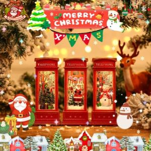 Christmas Flame Light Hanging Vintage Creative Toy Snowman Santa Claus Christmas Tree Night Light