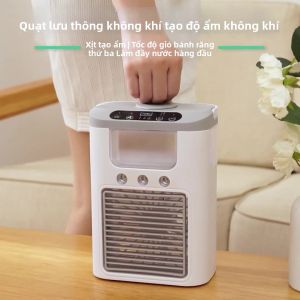 Quạt Tạo Độ Ẩm USB Di Động Mini Có Đèn Ngủ LED Và Chức Năng Làm Mát Không Khí - Cài Đặt Ba Phun Để Sử Dụng Trên Máy Tính Để Bàn