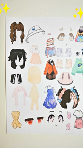 (8B )Bộ Avatar Sticker đồ chơi bóc dán búp bê giấy thay đồ phát triển kỹ năng cho bé