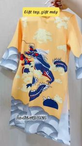 Áo Dài Tết Bé Trai Cao Cấp Loại 1 [H&H] Áo Dài Tết Cách Tân Cho Bé Trai Áo Dài Bé Trai Họa Tiết Rồng May Mắn In 3D Vải Mềm Mịn Hàng Loại 11