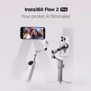 Insta360 Flow 2 Pro - Ultimate AI Tracking Gimbal Stabilizer Your Pocket AI Film Maker 360 Pan Tracking Built-In Tripod / Selfie Stick