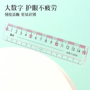 Jianwei Anti-Nearsightedness Eye Protection Ruler Set Triangle Board Double Scale Straight Ruler Protractor Plastic Transparent for Primary School Students Drawing Exams