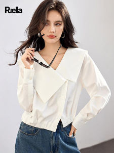 Puella | Fashionable French Style Irregular Large Collar Shirt