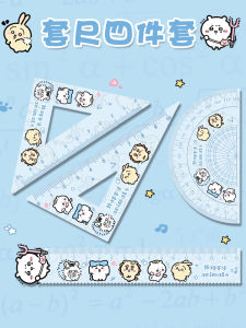 Acrylic Cartoon Gīkā Kawa Set Square Triangle Ruler Primary School Students Learning Measurement Drawing Tool Protractor