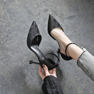 Korean Style High Heels with Buckle Design And Fine Stiletto Heel for Young Women in Small Sizes 31 32 33 Hollow out Pointed Toe