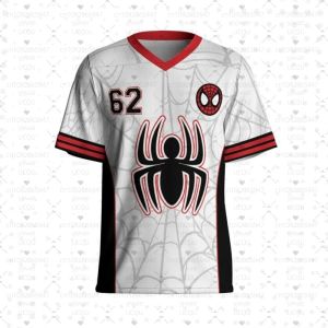 Hasbro | 2026 Spring Mens Boys Spider-Man Webs Youth Adult Football Jersey Tee Outdoor Short Sleeve T-Shirt Tops Men Kids Clothing