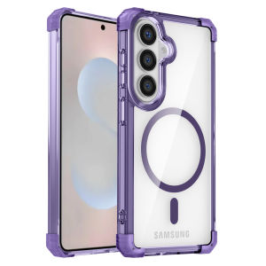 Corners Airbags Shockproof Clear Magnetic Case for Samsung Galaxy S26 S25 Edge S24 S23 Plus S22 S21 Ultra FE Glossy Cover Funda