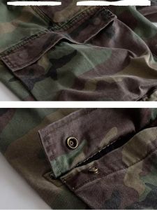 กางเกงทำงานผ้าฝ้ายแท้ลายพรางสไตล์อเมริกันสำหรับใส่ไปทำงาน ทรงหลวม กางเกงขายาวทรงตรง ระบายอากาศได้ดี กางเกงขายาวผู้ชาย