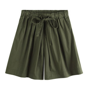 Summer Casual Loose Cotton Petal Shorts Womens High Waist Flared Pants Korean Style Commute Cotton Blend Online Exclusive