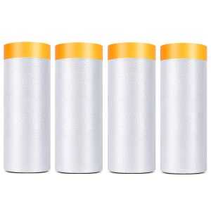 Painter Plastic With Tape Pre-Taped Masking FilmPaint Adhesive Protective Film Roll for Covering Skirting Cars and Auto Body