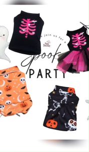 PetSociety เสื้อหมา - แมว ชุดคู่ฮาโลวีน Too Cute Too Spook เสื้อยืด ชุดกระโปรง