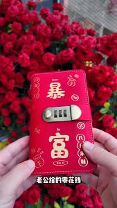 A6 Envelope Money Saving Challenge Large Capacity PU leather Waterproof ‘Sudden Rich’ Save Money book Saving Money Binder 50Sheets PU Leather Budget Binder with Lock