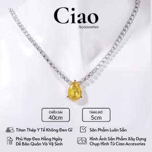 [KHÔNG ĐEN GỈ] Dây chuyền vòng cổ titan không gỉ đính đá ãm 238 Ciao accessories