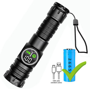 Bright Spotlight Long Range LED Flashlight Rechargeable COB With Side Light Lamp Tactical Torch Waterproof Zoom Outdoor Lantern