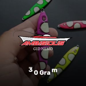 Umpan Metal Jig 30 Gram Mongkalo Ambisious Full GID Nemo UV Flourescent Fosfor