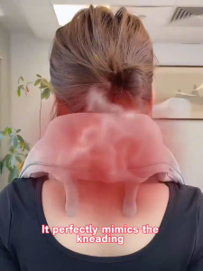 Cordless Deep Tissue Neck Massager with Heat - Rechargeable Kneading Massage Pillow for Shoulder and Back Pain Relief