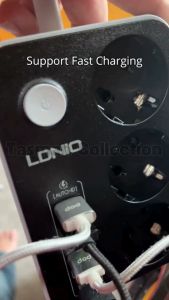 Colokan 9 Lubang LDNIO SE3631 Intelligent Cok Raun 3 Power Socket 6 USB Fast Charging Stop Kontak