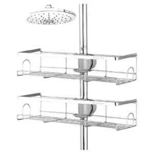 Bathroom Shower Head Storage Rack No Drilling Needed Hair Shampoo Bath Gel Storage Shelf Bathroom Organizer Stainless Steel