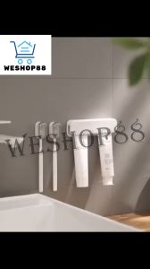 WESHOP88 1PC Toothbrush Holder Wall Mounted with Cover Self Adhesive Toothbrush Hanging Rack Storage Organizer for Shower Bathroom