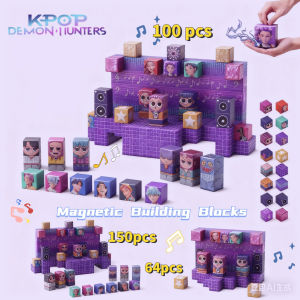 2026KPOP Demon Hunters Cartoon Doll Buildingmagnetism Blocks Kawaii  Toys Childrens Educational Toys Gift Toys on the desktop