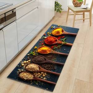 VIKAMA Nordic-Style Plain Pattern Water-Absorbing Floor Mat For Kitchen Anti-Slip Entrance Carpet For Living Room Home Decor