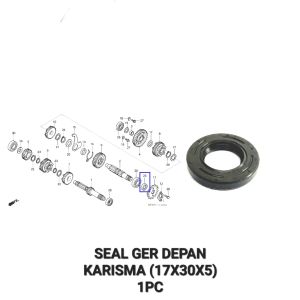Seal Ger Depan Karisma (17x30x5) - Sil Sel Siel Karet As Gir Gear Depan Honda Kirana Kharisma X Karisma D Supra X 125