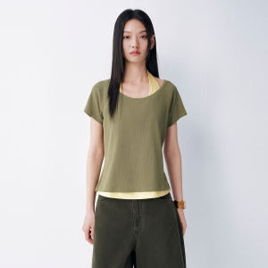 PEACEBIRD | New Trendy Color Block T-Shirt