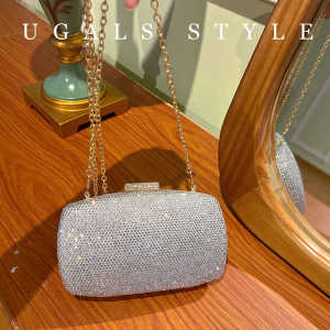 UGALS | Túi Clutch Hộp Đính Kim Cương Lấp Lánh cho Buổi Tiệc Tối
