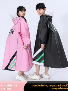 Child Full-Body Zipper Raincoat Anti-Blast Waterproof School Uniform Compatible Single Person Rain Poncho Macaron Color Trend