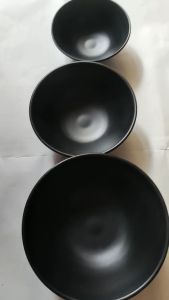 Tô nhựa melamine đen nhám đựng trái cây lạnh chè bên trong lán ngoài xoắn - Tox36/37/38