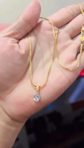 Kait Lobster Embos 750 Kalung Titanium Rantai Itali Santa Permata Anti Karat