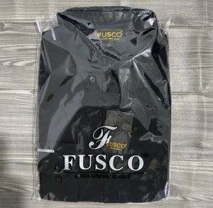 KEMEJA PRIA FORMAL FUSCO WARNA HITAM/KEMEJA POLOS LENGAN PANJANG