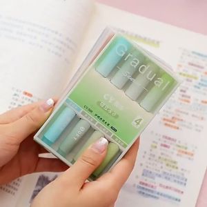 4Pcs/Set Gradient Color Highlighter Pen Morandi Color Pen Marker Pen Painting Pen For Writing