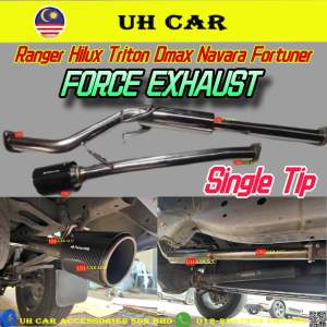 (FORCE SINGLE TIP) Ranger Hilux Vigo Revo Rogue Navara Np300 Dmax Triton Force Exhaust Tip Piping Muffler Carbon Exzos