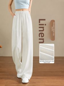 YAYANGREN | White Summer Lightweight Cotton-Linen Trousers