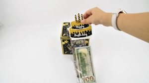 【Local Stock】DIY Birthday Money Box for Cash Pull Out Card Black and Gold Money Roll Surprise Gift Box for Parents Loved Ones Kids Creative Way to Give Cash Gifts
