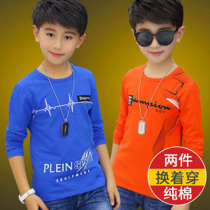 Áo Thun Cotton Dài Tay Cho Bé Trai Mùa Xuân Thu Phong Cách Hàn Quốc Thời Trang Trẻ Em Trung Niên Và Lớn Mặc Thường Ngày