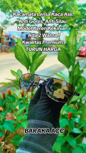 Kacamata Pria Anti Silau & Anti Gores Terbaru Lensa Kaca Asli dengan Kotak Eyewear Sunglasses