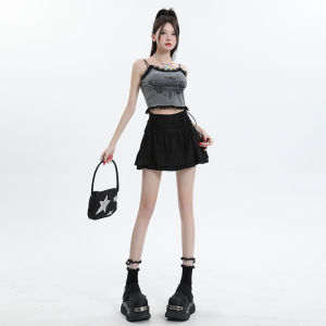 Mass Bows Pleating High Waist Skirt Womens 2024 Summer New Arrival Sweet and Spicy Pure Desire Slim Looking A- line Skirt