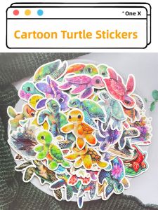 Adorable Cartoon Turtle Stickers 50 Pieces Ocean Animals Decorative Waterproof Reward Stickers for Childrens Stationery And Water Cup Decoration